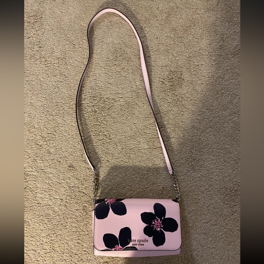 Kate spade Cameron hand flora navy and pink convertible crossbody handbag
